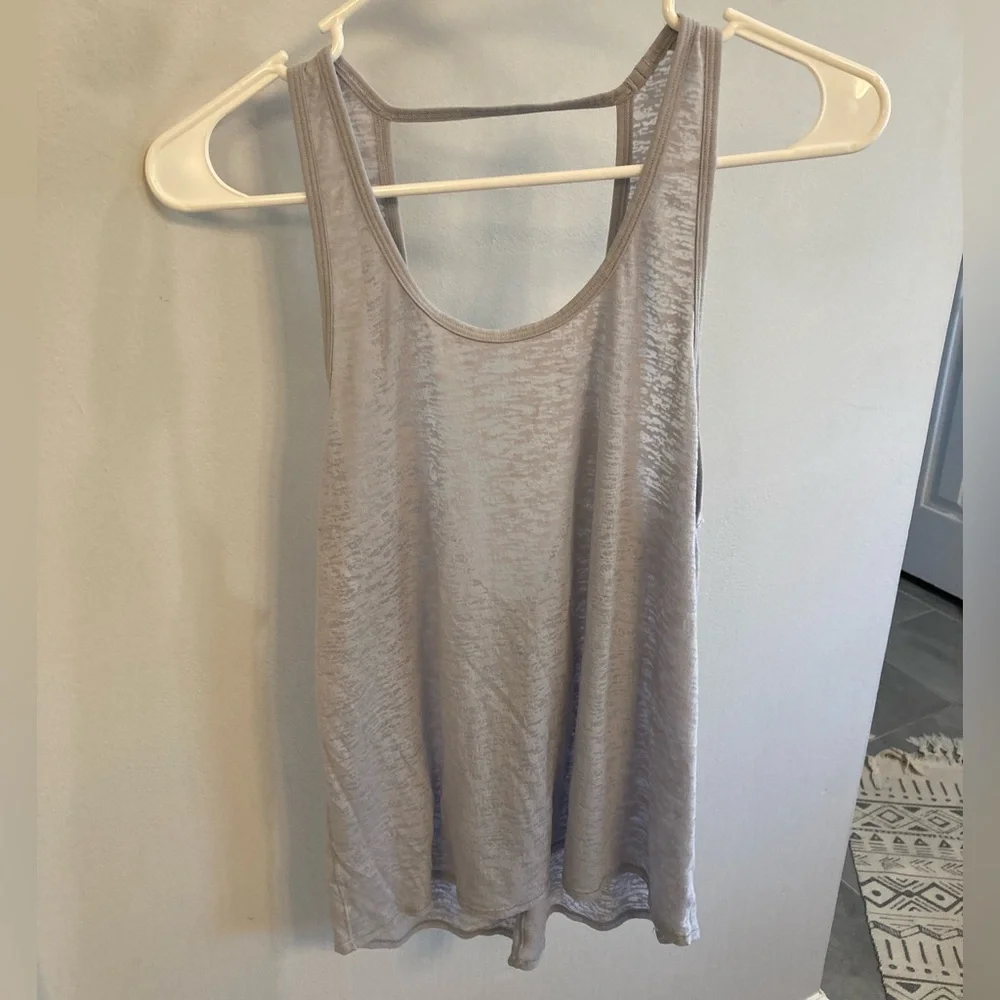 Lululemon Intended Tank Top open back light gray/blue color size 6